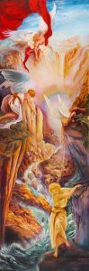 Angels Guide Woman through Danger Rubens Carravagio Parrish Pastiche Painting